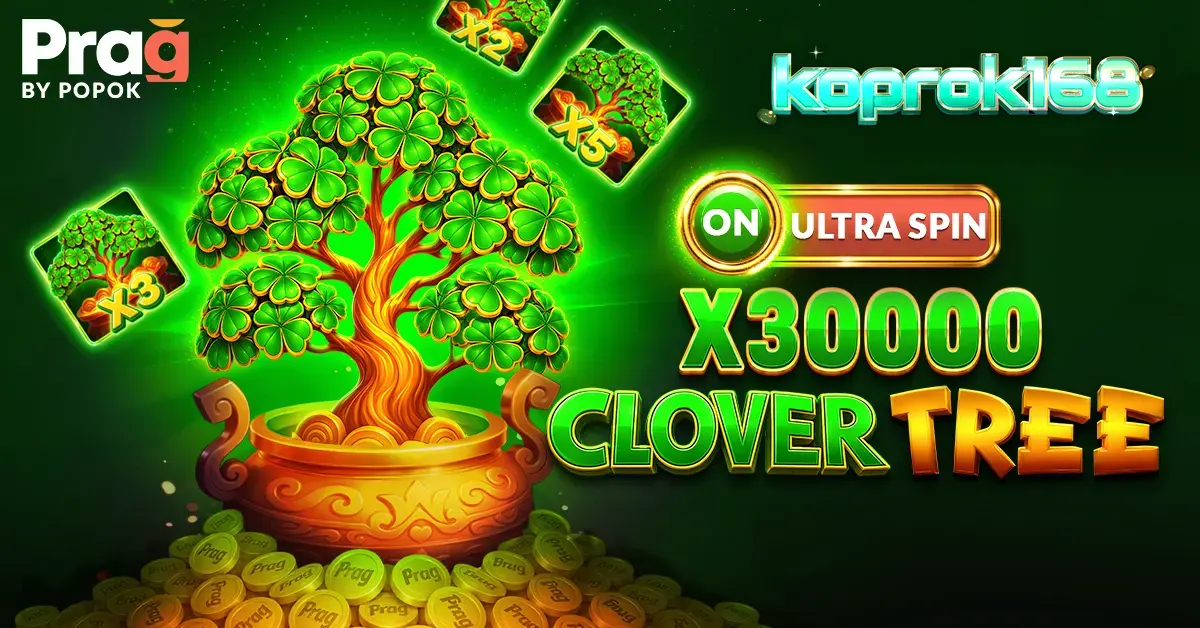 Tampilan visual slot Clover Tree x30000 Prag dengan tema keberuntungan